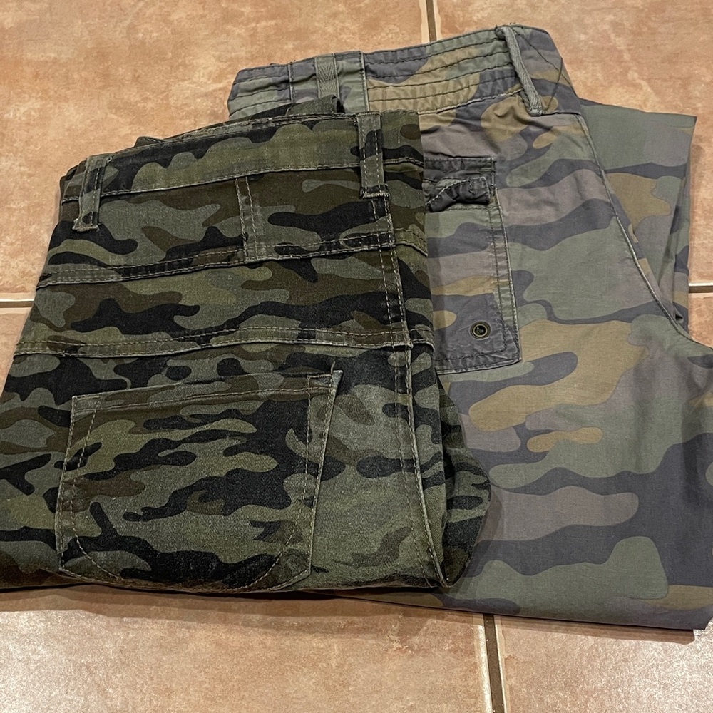 Camo Pants Sz 4 - 2 pairs - cargo - straight - see photos - gently used